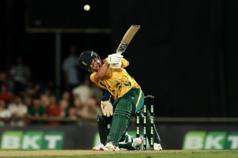 Dewald Brevis tees off