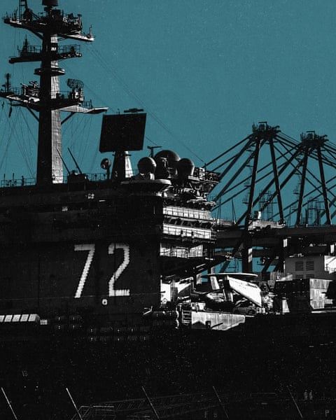 An illustration of the USS Abraham Lincoln.