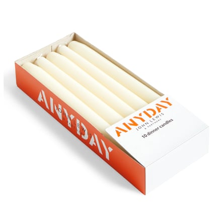 John Lewis ANYDAY Tapered Dinner Candles, Pack of 10, Ivory