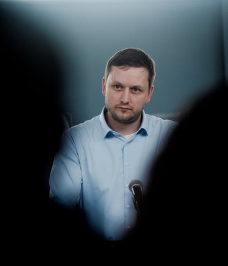 Jens-Frederik Nielsen during a press conference.