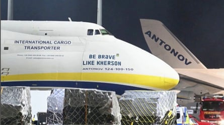 The nose of an Ukrainian ‘Antonov’ plane
