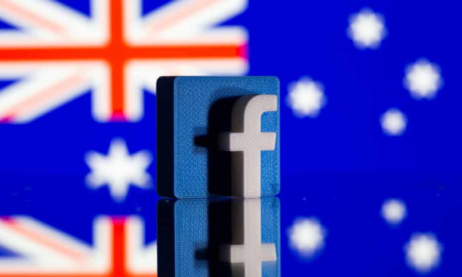 Facebook logo and Australian flag