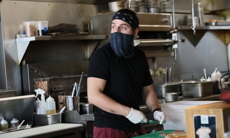 Sous chef Francisco Lopez at the Buya restaurant in Miami last month. The data suggests the worst of the pandemic-related jobs slump may be over – but issues remain.
