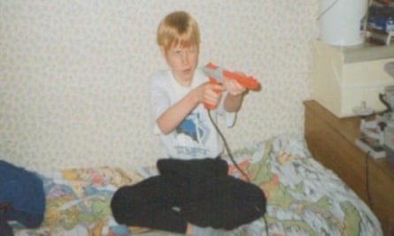 Long-held dream … Andrew Sinden aged eight playing Duck Hunt with the NES Zapper.