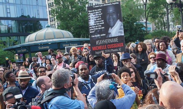 #SayHerName vigil in remembrance of black women and girls killed by the police, Union Square, New York.