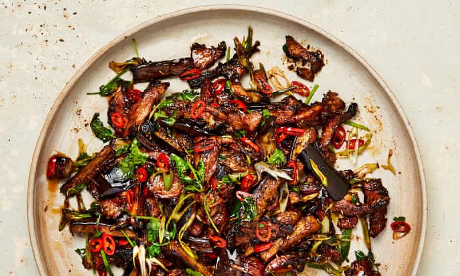 Yotam Ottolenghi’s crispy cumin lamb with aubergine and ginger.