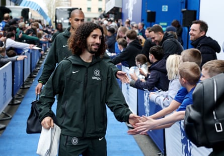 Chelsea’s Marc Cucurella arrives astatine nan stadium earlier nan FA Cup lucifer against Port Vale.