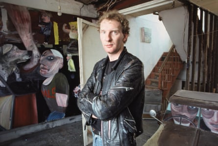 McFadyen photographed in his studio on Turners Road, London E3, mid-1980s.