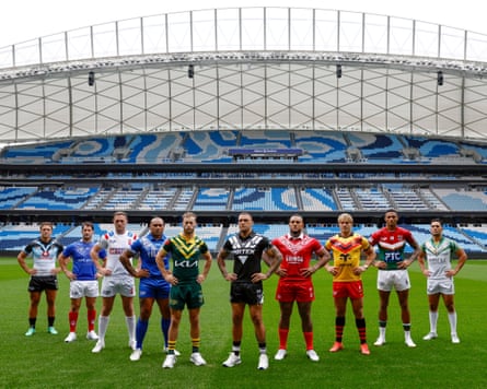 Team captains at the World Cup launch at Allianz Stadium in Sydney.