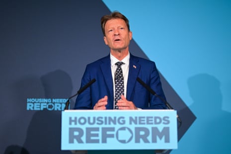 Richard Tice speaks at the Reform UK press conference.