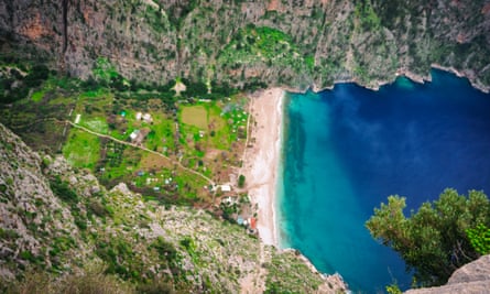 Looking down on the Butterfly Valley beach.