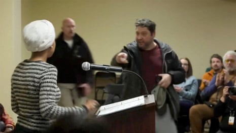 Congresswoman Ilhan Omar sprayed with unknown substance at Minneapolis town hall | Ilhan Omar | The Guardian