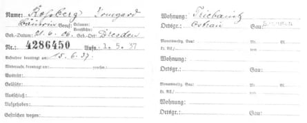 Irmgard Roßberg’s party membership card