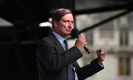 Dominic Grieve speaks at a People's Vote rally