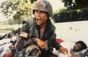 An emotional American soldier during Operation Just Cause