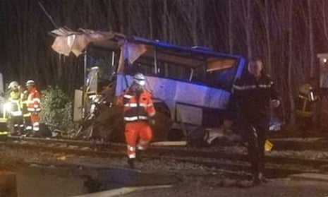 The scene of the crash in Millas, near Perpignan, France.