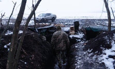 Ukrainian soldiers as seen on their position in Sumy region on New Year’s Eve.