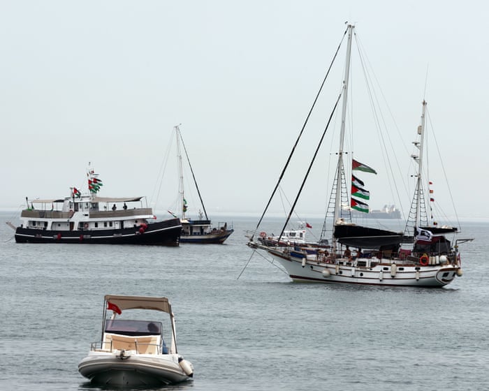 News live: Australian on boat carrying aid to Gaza ‘terrified for my life’ after apparent drone strike on vessel