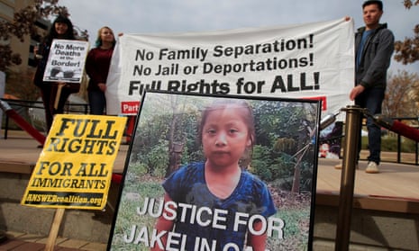Protesters in El Paso, Texas, call for justice over the death of Jakelin Caal Maquin in US custody, December 2018