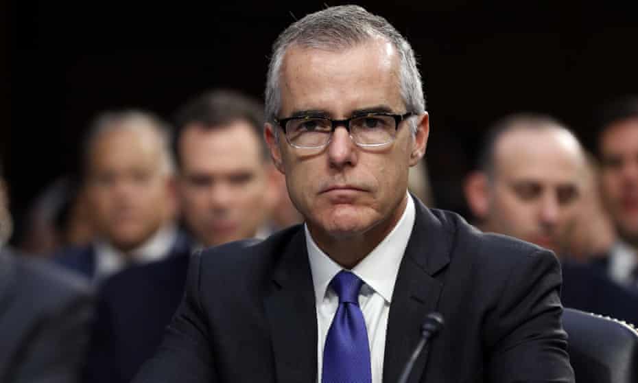 Andrew McCabe on Capitol Hill in Washington on 23 December 2017.