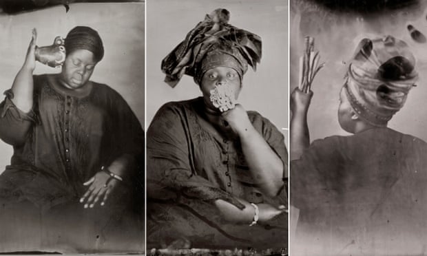 Details from self-portrait images by Khadija Saye from her Venice Biennale series Dwelling: In This Space We Breathe.