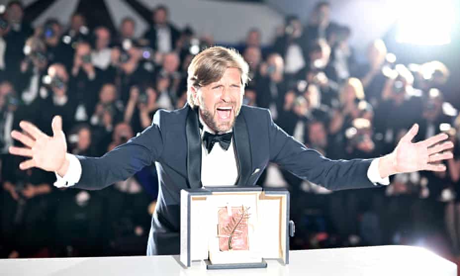 Director Ruben Östlund celebrated winning his second Palme d’Or.