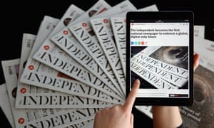 An iPad displays the Independent’s website.
