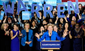 Elizabeth Warren speaks at an election night celebration in Boston, Massachusetts on 6 November 2018.