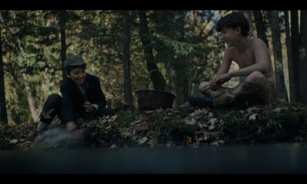 David Kohlsmith and Jett Klyne in The Boy in the Woods, the film telling Smart’s story