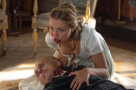 A bit too knowing … Jess Radomska in Pride and Prejudice and Zombies.