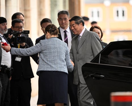 Chinese vice premier He Lifeng arrives at Rosenbad, Sweden, ahead of the second day of trade talks between the US and China on Tuesday.
