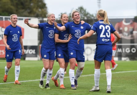 Harder celebrates Chelsea’s win against Benfica with goal scorer Bright, England and Eriksson.