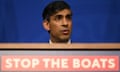 Prime minister Rishi Sunak holds a press conference about his 'stop the boats' policy in Downing Street, London on 15 November 2023.