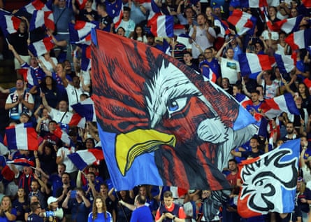 France fans cheer on their team.