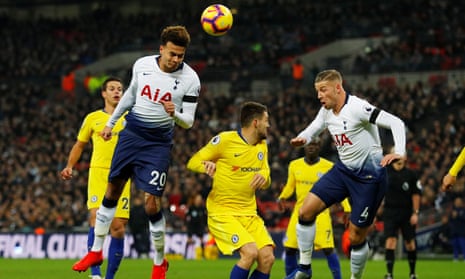 Dele Alli rises to put Tottenham ahead against Chelsea and set his side on course for an impressive win.