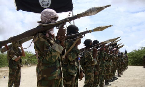 A file picture from 2016 shows al-Shabaab recruits in Mogadishu.