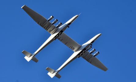The Stratolaunch aircraft on its first flight last weekend