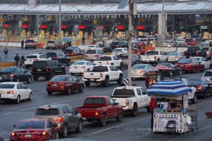 Cars wait at the San Ysidro Port of Entry in Tijuana