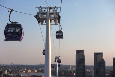 Looking back towards Greenwich from the cable car.