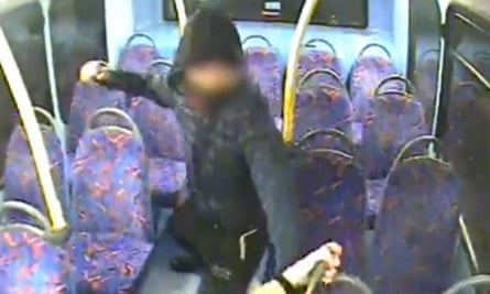CCTV footage showing the attack on Melania Geymonat and Christine Hannigan on a London bus on 30 May.