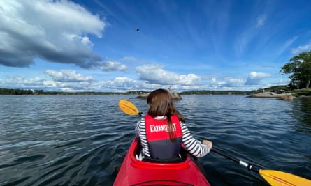 Our reader’s photograph of kayaking off Vaxholm.
