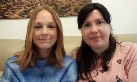 Ukrainian Mariia Kostyk and Zoe, her host’s daughter, in Marlow.