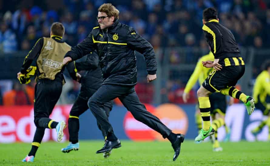 Jürgen Klopp celebrates after Borussia Dortmund reach the 2013 Champions League semi-final. Dortmund lost the final and Klopp has never watched it back.
