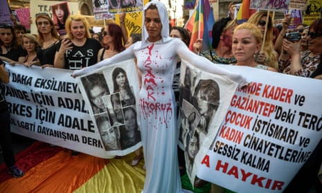 Istanbul protests about the murder of transgender activist Hande Kader