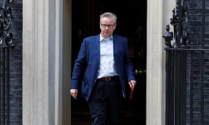 Michael Gove leaving Downing Street.