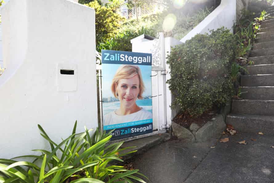 Campaign signage for Zali Steggall during the 2019 federal election, when she ran as an independent in the seat of Warringah against Tony Abbott.