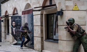 The SAS member enters a building attached to the dusitD2 hotel in Nairobi