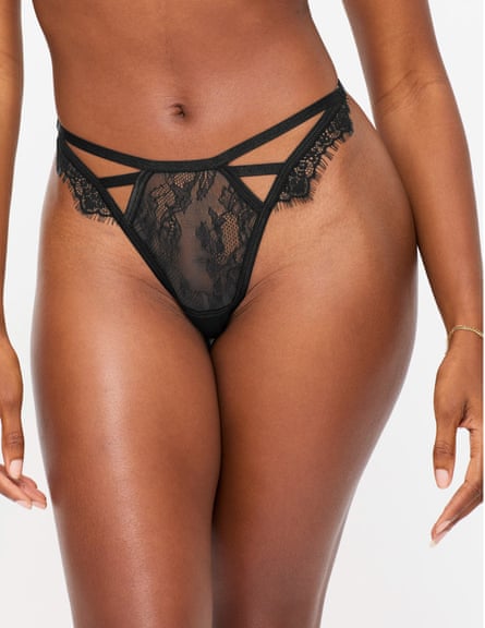A model wearing the Ann Summer crotchless thong