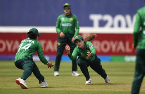 Natalia Pervaiz takes the catch to dismiss Jemimah Rodrigues.