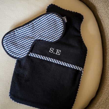 Sian Esther x Osborn Interiors navy personalised hot-water bottle